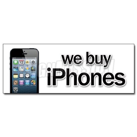 Signmission 12 in Height, 1 in Width, Vinyl, 12" x 4.5", D-12 We Buy iPhones D-12 We Buy iPhones